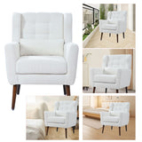 Modern Accent Chair,Teddy Fabric Living Room Chairs Comfy Reading Chair,Mid Century Accent Chair, W1028P236468