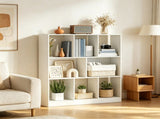 8-Cube Storage Bookcase, 3-Tier Modern Freestanding Bookshelf with 6 Open & 2 Closed Compartments, 53403290