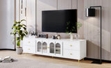 U-Can 70.9'' Modern TV Stand for TVs up to 75 Inches, Entertainment Center with Glass Door, 4 N724P224767K