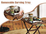 Foldable tray rack, solid teak tray table for garden terraces 58375246