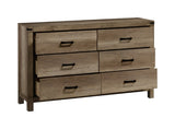 1pc Contemporary Six Drawer Dresser Bedroom Solid Wood Wooden Brown Melamine Finish Rustic B011P228966