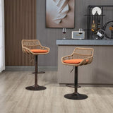 COOLMORE Modern Swivel Bar Stools Set of 2 Adjustable Counter Height Chairs with Footrest for W39594824