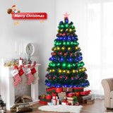 5 FT Pre-lit Christmas Tree, Artificial Fiber Optic Christmas Tree with Lighted Top Star, 180 LEDs 18263555