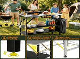 Foldable Outdoor Grill Prep Table with Stainless Steel Tabletop, Galvanized Steel Frame Multi 23873836