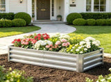4' x 2' x 1' Galvanized Raised Garden Bed for Patio Herb Gardening, Sturdy Metal Planter Box 95807559