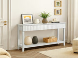 Modern Console Table with 3 Drawers and Open Storage Shelf, Entryway Table Narrow Long Sofa Table 09904615