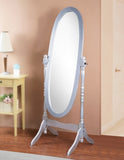 Traditional Queen Anna Style Wood Floor Cheval Mirror, Silver Finish T2574P164245