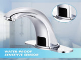 Automatic Sensor Touchless Sink Faucet with Deck Plate, Chrome Vanity Faucets, Hands Free DSAT620CH