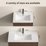 24 inch Bathroom Vessel Sink, Ceramic Bathroom Vanity Sink Top without Overflow, Convenient for W3402P324578