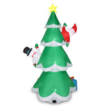 ZNTS 8ft with Snowman Santa Claus 3 Gift Boxes 9 String Lights Inflatable Garden Christmas Tree 12454213