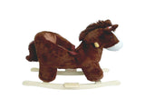 Kids Ride-On Rocking Horse Toy with Lullaby Song,Horse Rocking Toy with Hand Puppets and Safety Belt 00422976
