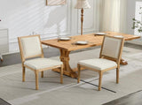 French Decor Chairs Set of 2, Louis Dining Chairs with Square Backrest and Exquisitely Carved Solid 73379431