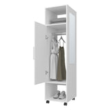 Summit Wardrobe in melamine with mirror,door and open storage B128P225195