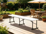 Plastic Folding Bench 6 ft 2 Pack, Portable Indoor/Outdoor Bench for Picnic, Party, Patio, Camping & 79841458