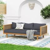 CLAREMONT 3 SEATER DAYBED WITH RATTAN ARMS N770P205570A