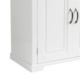 ZNTS Bathroom Storage Cabinet with Doors and Drawer, Multiple Storage Space, Adjustable Shelf, White WF308204AAK