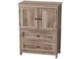 Grey Washed Finish, Melamine-Faced MDF, 23.62*11.81*43.31in, 2-Drawer 2-Door Bathroom Tall Cabinet 22439631