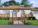 198.5*50*219cm Courtyard Arc Top With Door With Planting Frame Iron Art Iron Arch Black 02242955