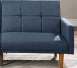 Transitional Look Living Room Sofa Couch Convertible Bed Navy Polyfiber 1pc Tufted Sofa Cushion HS00F8509-ID-AHD