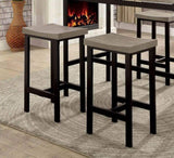 ZNTS 5 Pc Counter Height Table Set Two Tone Design Black Gray Dining Chairs Sturdy Metal Construction PVC B011115505