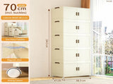 1 Tier Large Foldable Storage Cabinet with Wheels,Stackable Organizer Box for Kitchen Bathroom 25779455
