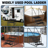 ZNTS 2 Step Ladder with Handrail, Swimming Pool Ladder Above Ground, 660 lb Load Capacity RV Steps with 92093589