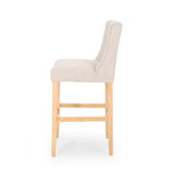 Vienna Contemporary Fabric Tufted Wingback 31 Inch Counter Stools, Set of 2, Beige and Natural 64854.00BGE