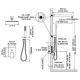 ZNTS Shower System Shower Faucet Combo Set Wall Mounted with 12" Rainfall Shower Head and handheld shower 26119944