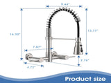 3 Functions Wall Mounted Bridge Kitchen Faucet W122562735