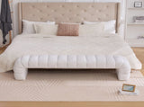 69.7"Wide Modern Upholstered Armless Bed Bench, Channel Tufted Couch Daybed Chaise, Chenille Ottoman W3098P308771