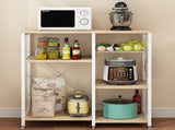 4-Layer Microwave Oven Rack with Pull-Out Basket and X-Shaped Cross Bracket on the Back 06022263