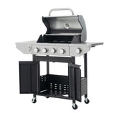 Propane Grill 4 Burner Barbecue Grill Stainless Steel Gas Grill with Side Burner, 46,500 BTU Outdoor W165083092