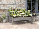 Gray 2-Tier Elevated Wooden Planter Box Raised Garden Bed with Legs for Outdoor Plants 64063621