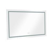 ZNTS 60 in. W x 36 in. H Frameless LED Single Bathroom Vanity Mirror in Polished Crystal 74376911