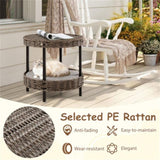 2-Tier Rattan Cat Bed , Gray 59665723