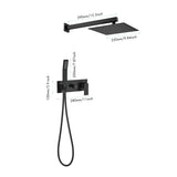 ZNTS Brass Matte Black Shower Faucet Set Shower System 10 Inch Rainfall Shower Head with Handheld Sprayer 57003822