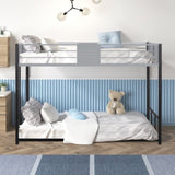 ZNTS Metal Twin over Twin Bunk Bed with Vent Board/ Heavy-duty Sturdy Metal/ Noise Reduced/ Safety W427P154977