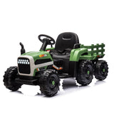 ZNTS Ride on Tractor with Trailer,24V Battery Powered Electric Tractor Toy, 200w*2motor W1396P144511