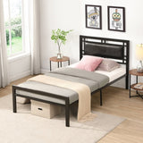 ZNTS Twin Size metal bed Sturdy System Metal Bed Frame ,Modern style and comfort to any bedroom ,black W311109646