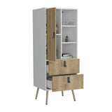 Huna Tall Dresser, Unit with Door, 2 Drawers, and Open Shelves B200P173201