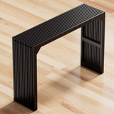 46" Solid Wood Narrow Console Table Black for Living Room, Foyer T3210P298182