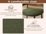 Dining Chairs Set of 2, Metal Kitchen Chairs with Modern Fabric Upholstered for Dining Room, Green 14675784