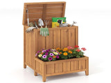 28" Package Delivery Box with Gas Strut Lid, Elevated Storage Bench with Planter Box 40522901