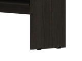 L-Shaped Desk, Keyboard Tray, Two Drawers, One Open Shelf, Black B097133035