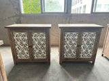 Rustic Natural Aged Brown Solid Wood Transitional Storage Cabinet 31.89" Wide Vintage-Style W808P245584