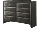 1Pc Contemporary 8 Drawer Dresser Gray Finish Solid Wood Wooden Bedroom Furniture B011P216695