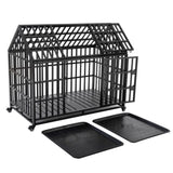 ZNTS 52" Heavy Duty Dog Crate Large Dog cage Strong Metal Dog Kennels and Crates for Large Dogs with 4 W206137933