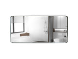 40x30inch Brushed Silver Rounded Corner Rectangle Mirror For Wall Metal Frame Wall Mounted W2091126976