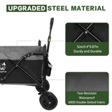 Heavy Duty Collapsible Wagon, Foldable Wagon with Removable Canopy, Foldind Wagon Cart with Wheels 81525186