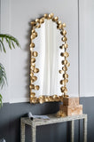 51.5" x 29" Full Length Arched Wall Mirror with Golden Leaf Accents, Decorative Mirror for Living W2078135191